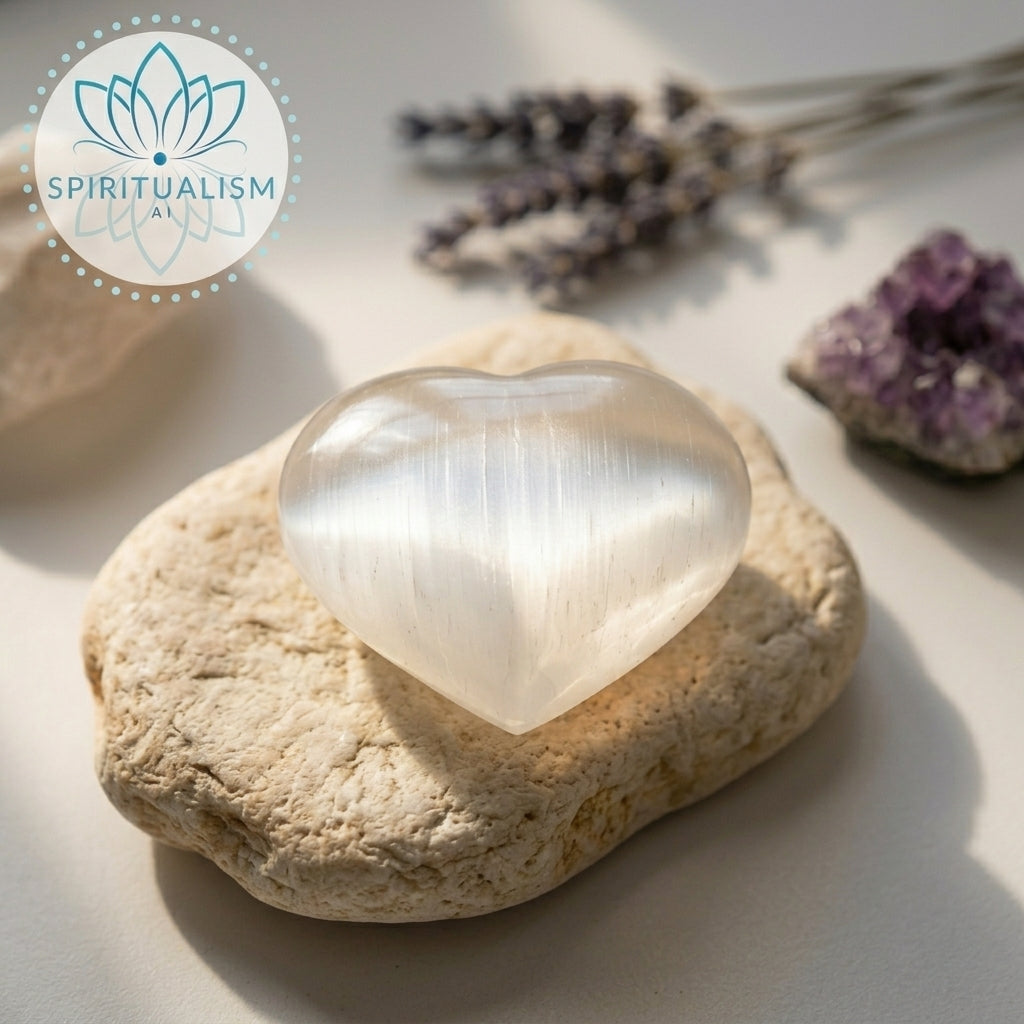 Large Selenite Heart | Cleansing Crystal | Heart Chakra Stone | Stardust Market