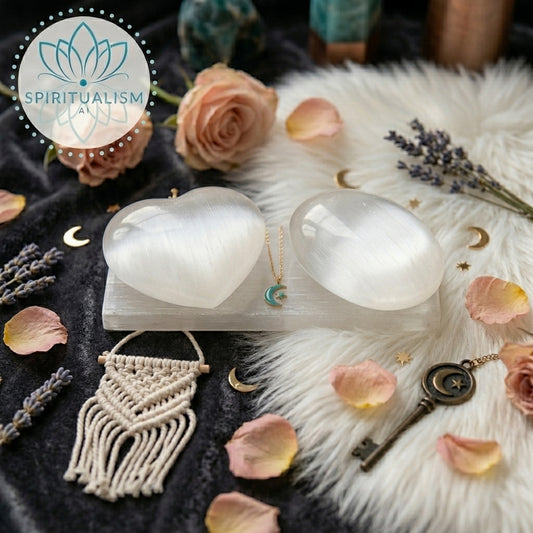 Selenite Gift Set | Palm Stone + Heart + Slab | Crystal Cleansing Bundle | Stardust Market