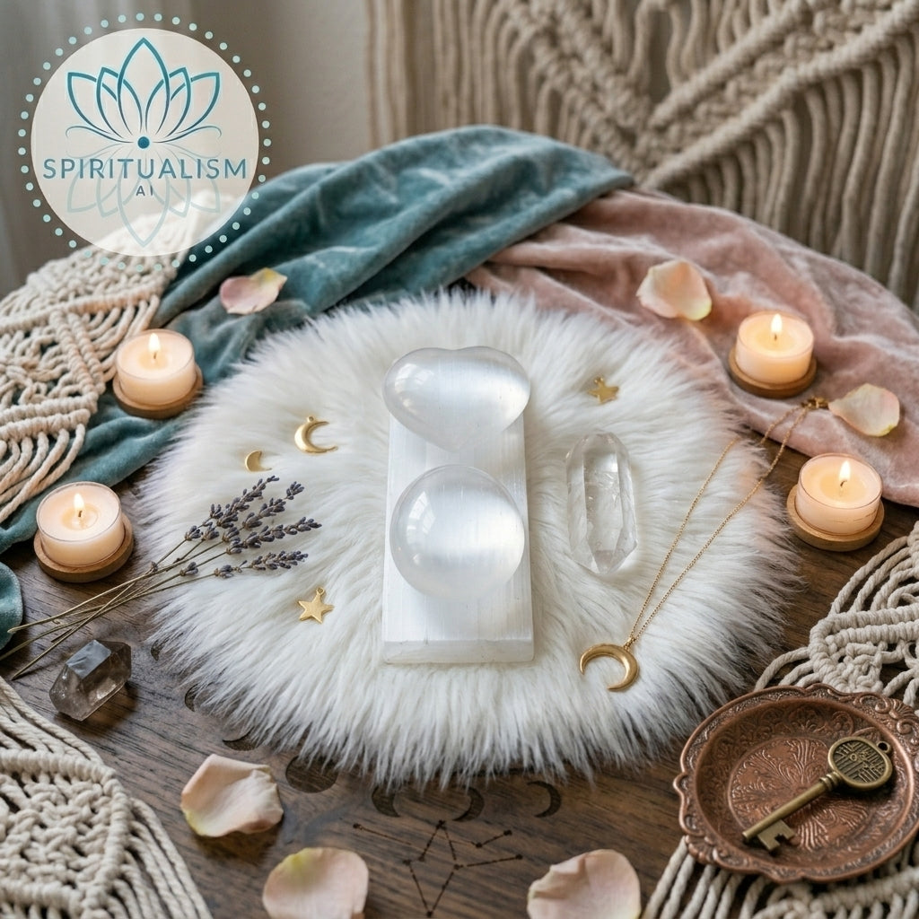 The Sanctuary Set | Selenite Heart + Palm Stone + Slab + Quartz | Crystal Gift Set | Stardust Market