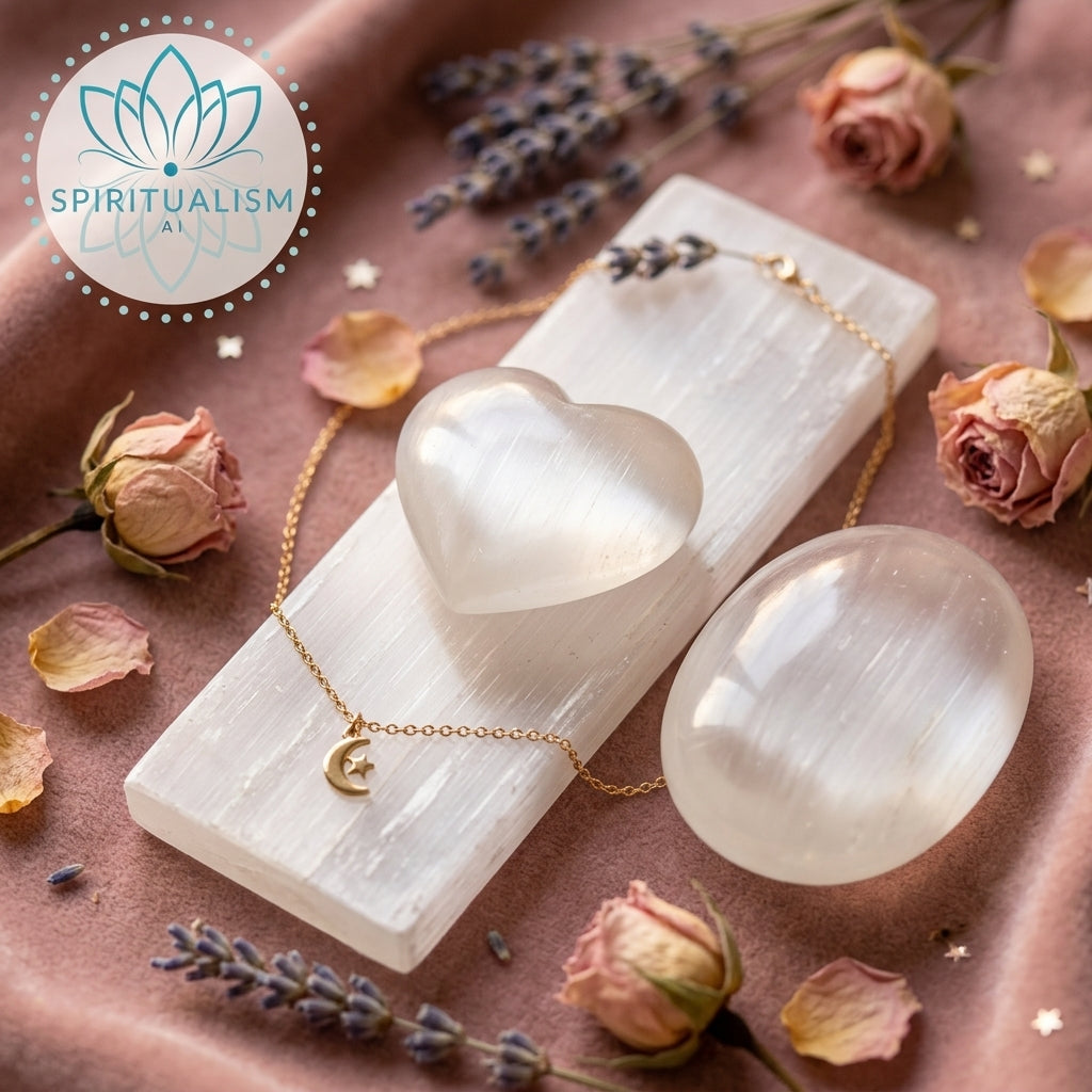 Selenite Gift Set | Palm Stone + Heart + Slab | Crystal Cleansing Bundle | Stardust Market