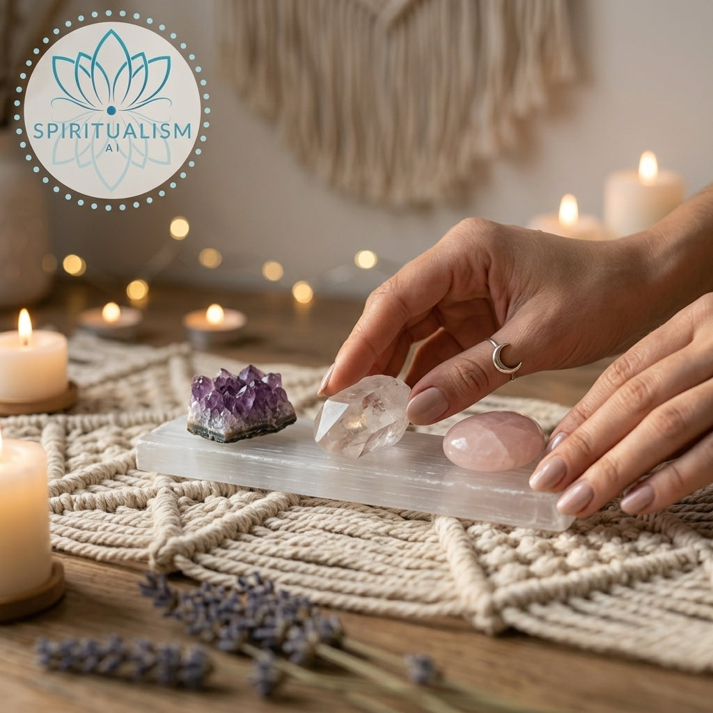 The Foundation Set | Amethyst + Rose Quartz + Clear Quartz + Selenite Slab | Crystal Gift Set | Stardust Market
