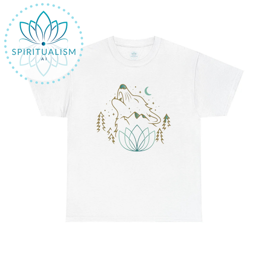 Celestial Wolf Youth Tee | Wolf Spirit Animal Kids | Spiritualism AI