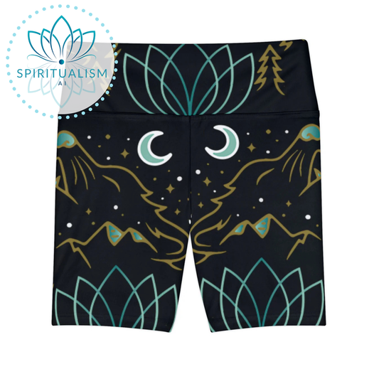 Celestial Wolf Workout Shorts | Wolf Gym Shorts | Spiritualism AI