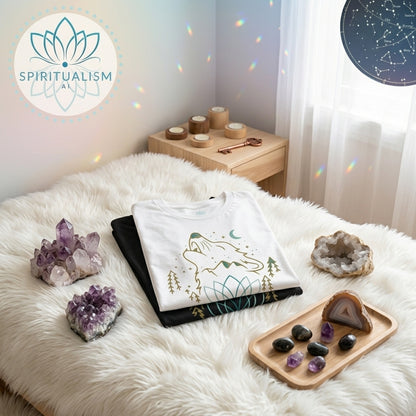 Celestial Wolf T-Shirt | Wolf Spirit Animal Tee | Spiritualism AI
