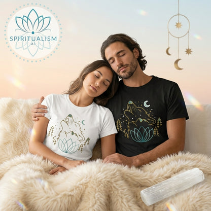 Celestial Wolf T-Shirt | Wolf Spirit Animal Tee | Spiritualism AI