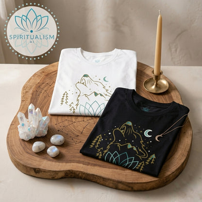 Celestial Wolf T-Shirt | Wolf Spirit Animal Tee | Spiritualism AI