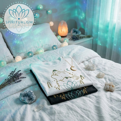 Celestial Wolf T-Shirt | Wolf Spirit Animal Tee | Spiritualism AI
