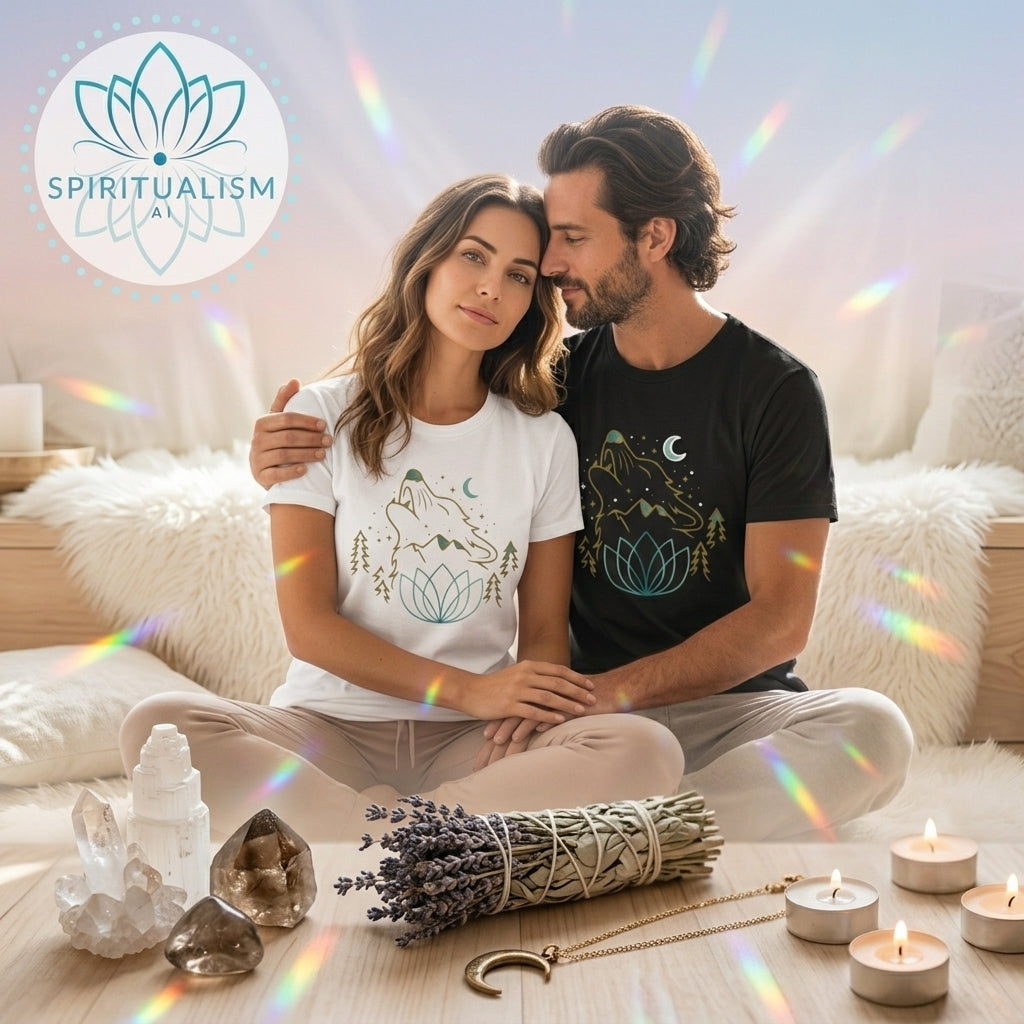 Celestial Wolf T-Shirt | Wolf Spirit Animal Tee | Spiritualism AI
