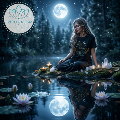 Celestial Wolf T-Shirt | Wolf Spirit Animal Tee | Spiritualism AI