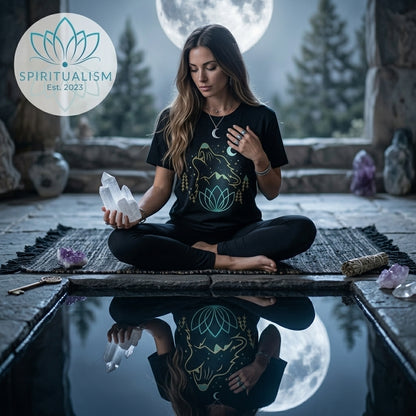 Celestial Wolf T-Shirt | Wolf Spirit Animal Tee | Spiritualism AI