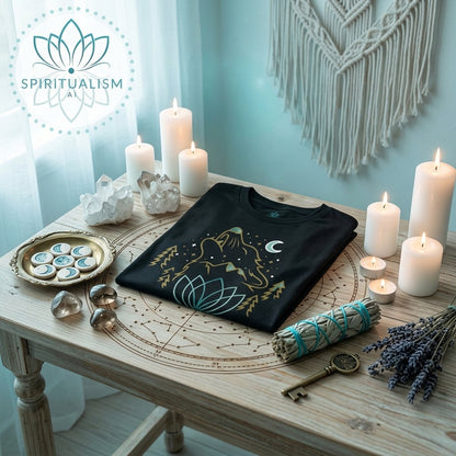 Celestial Wolf T-Shirt | Wolf Spirit Animal Tee | Spiritualism AI