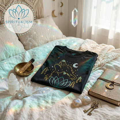 Celestial Wolf T-Shirt | Wolf Spirit Animal Tee | Spiritualism AI