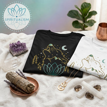 Celestial Wolf T-Shirt | Wolf Spirit Animal Tee | Spiritualism AI