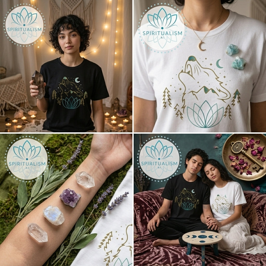 Celestial Wolf T-Shirt | Wolf Spirit Animal Tee | Spiritualism AI