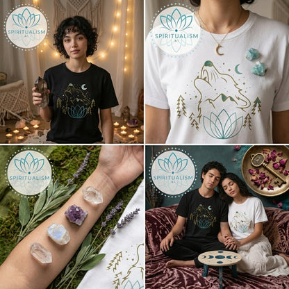 Celestial Wolf T-Shirt | Wolf Spirit Animal Tee | Spiritualism AI