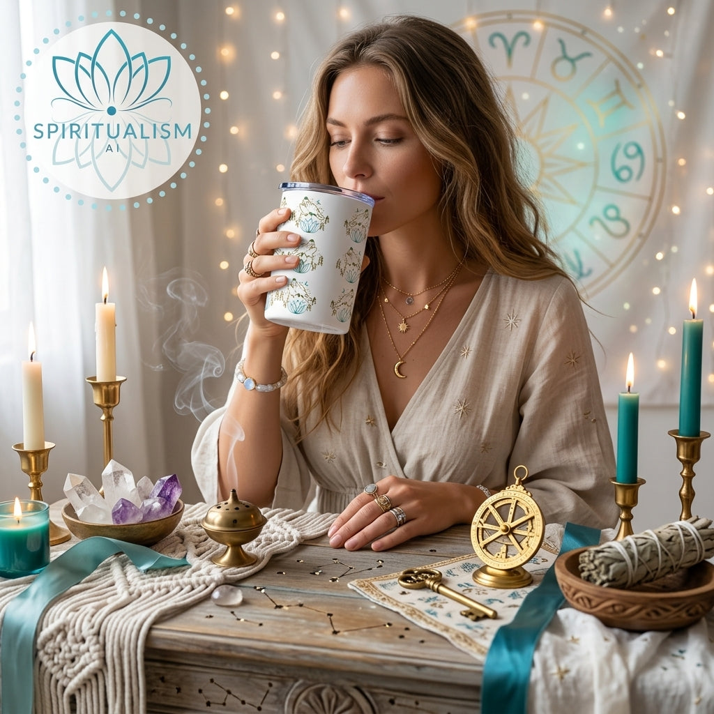 Celestial Wolf White Tumbler | Moon Wolf Cup | Spiritualism AI