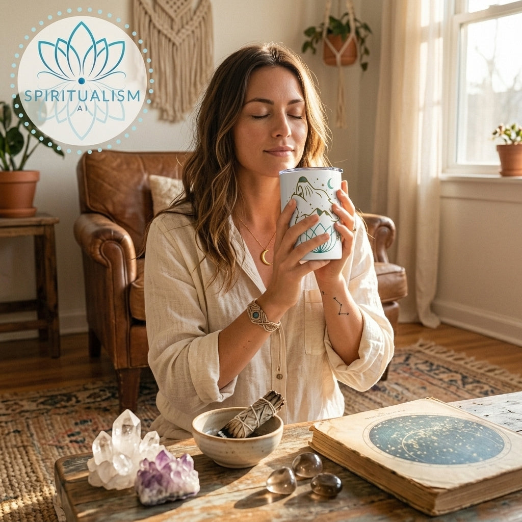 Celestial Wolf White Tumbler | Moon Wolf Cup | Spiritualism AI