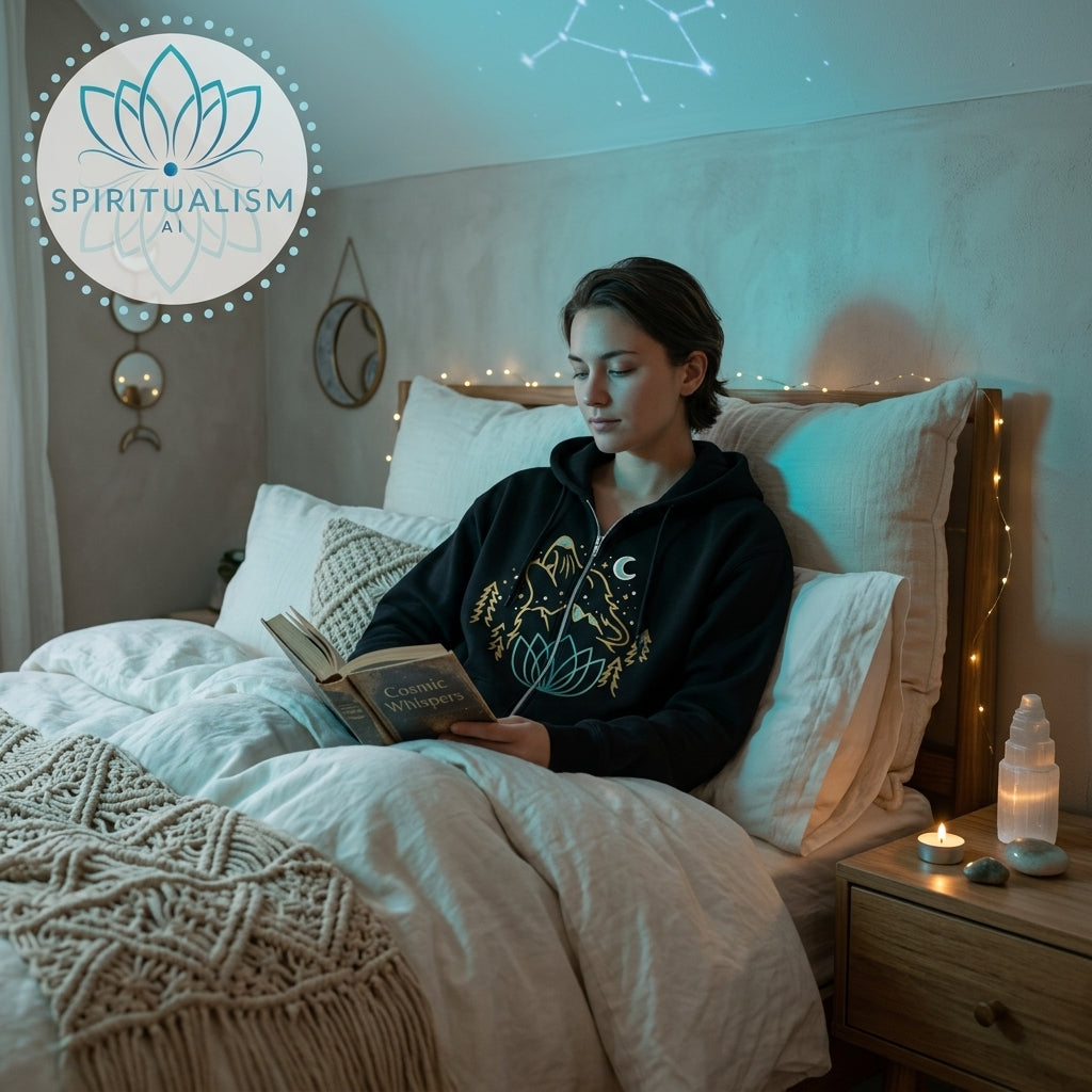 Celestial Wolf Zip Hoodie | Moon Wolf Jacket | Spiritualism AI