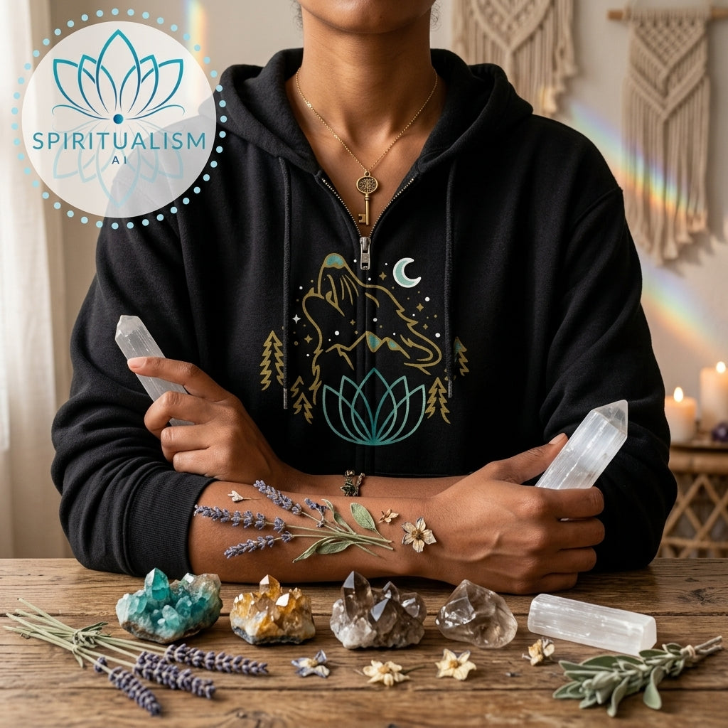 Celestial Wolf Zip Hoodie | Moon Wolf Jacket | Spiritualism AI