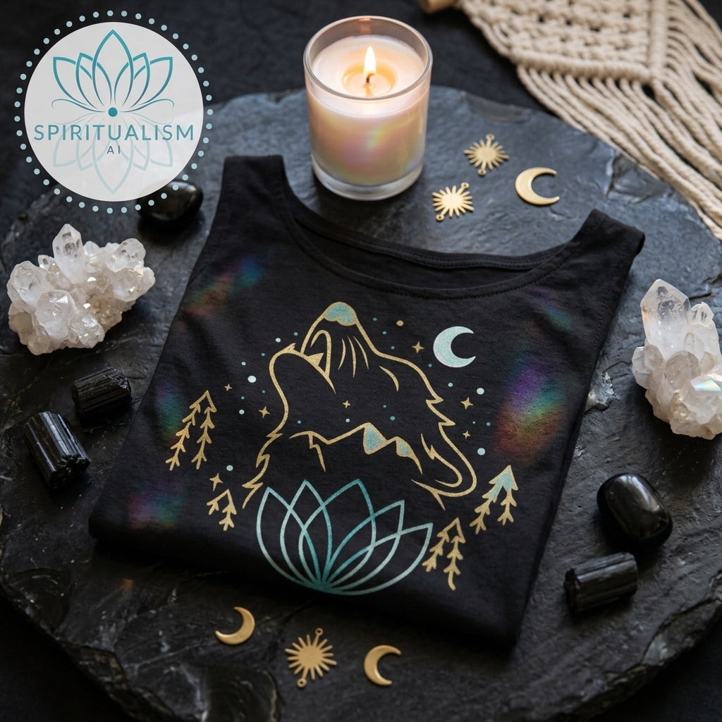 Celestial Wolf Skater Dress | Moon Wolf Print Dress | Spiritualism AI