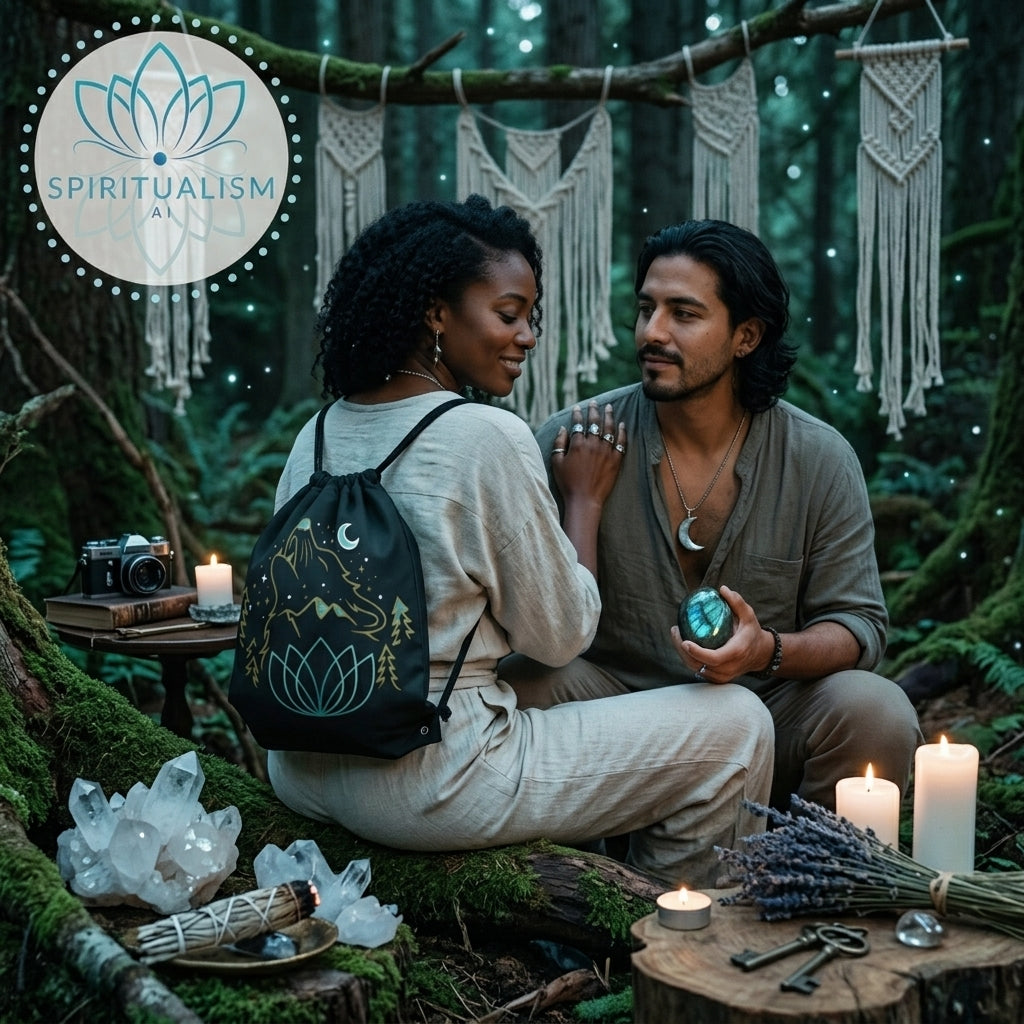 Celestial Wolf Drawstring Bag | Moon Wolf Gym Bag | Spiritualism AI