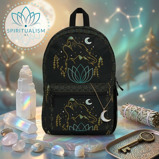 Celestial Wolf Backpack | Wolf Spirit Animal Bag | Spiritualism AI
