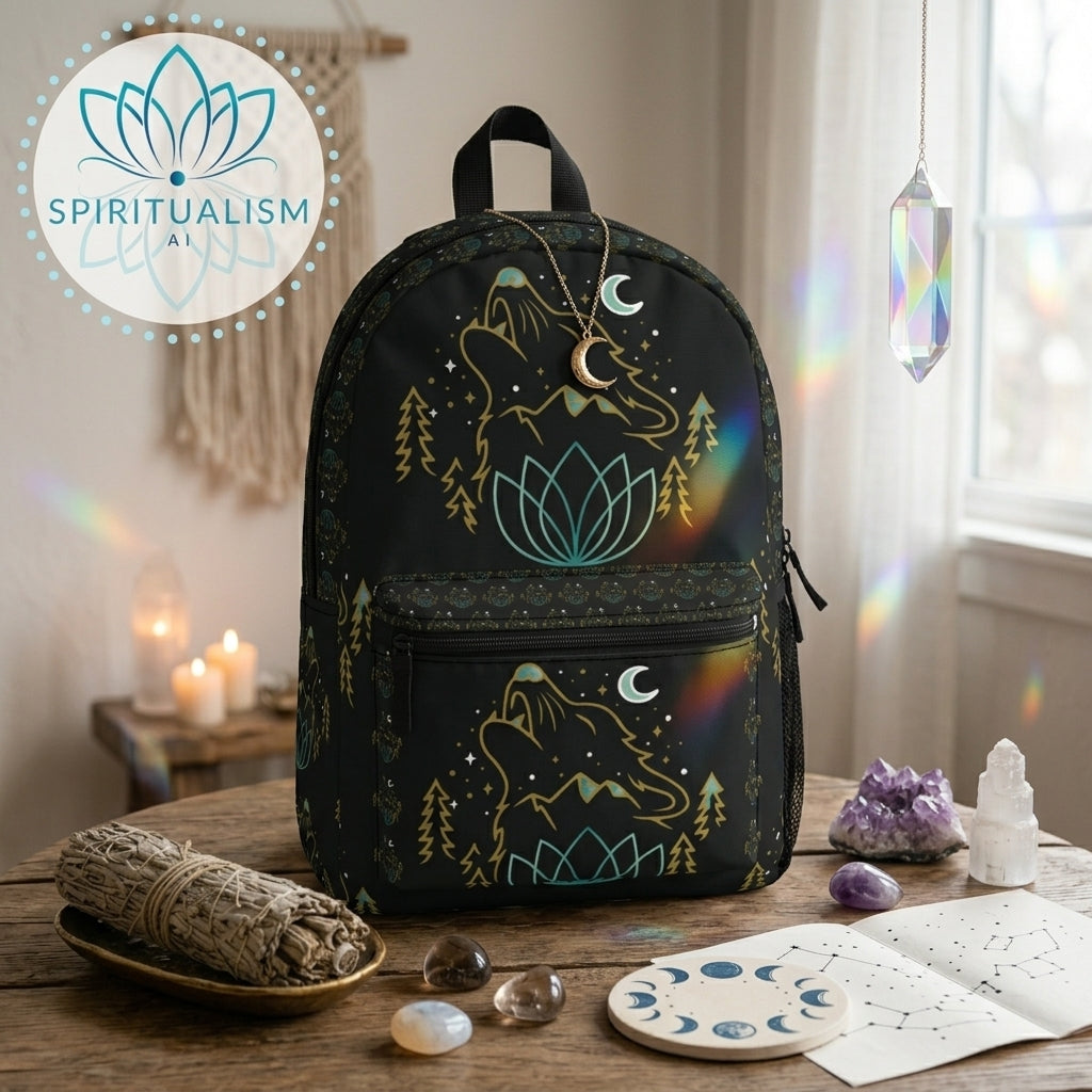 Celestial Wolf Backpack | Wolf Spirit Animal Bag | Spiritualism AI