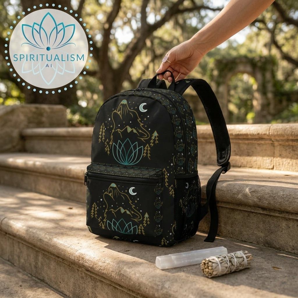 Celestial Wolf Backpack | Wolf Spirit Animal Bag | Spiritualism AI
