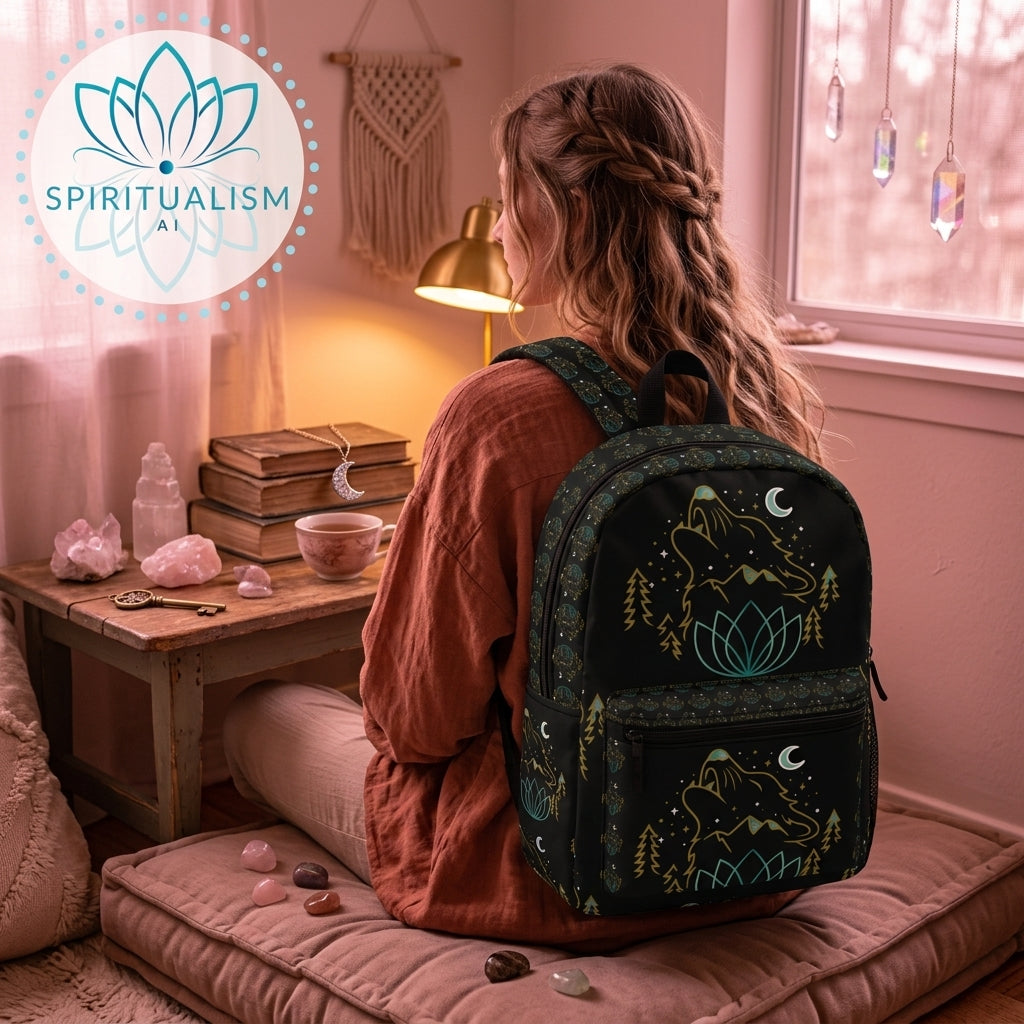 Celestial Wolf Backpack | Wolf Spirit Animal Bag | Spiritualism AI