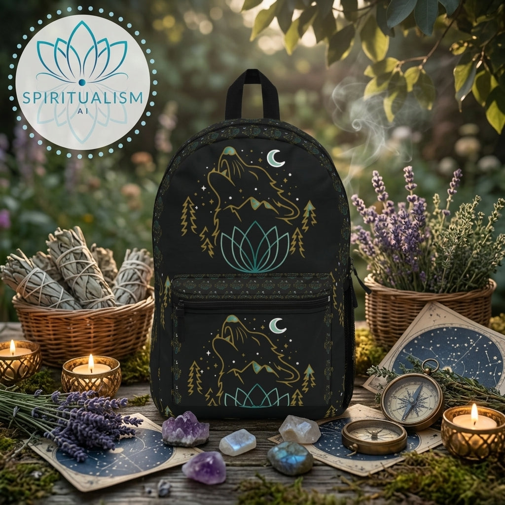 Celestial Wolf Backpack | Wolf Spirit Animal Bag | Spiritualism AI