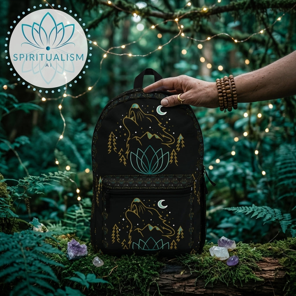 Celestial Wolf Backpack | Wolf Spirit Animal Bag | Spiritualism AI