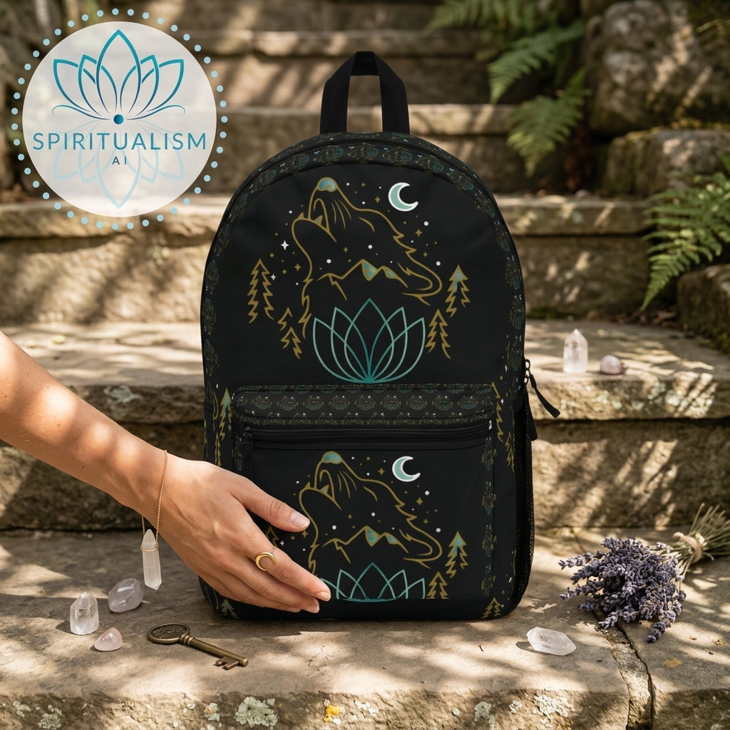Celestial Wolf Backpack | Wolf Spirit Animal Bag | Spiritualism AI