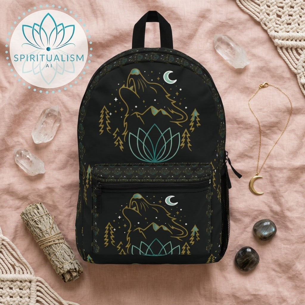 Celestial Wolf Backpack | Wolf Spirit Animal Bag | Spiritualism AI