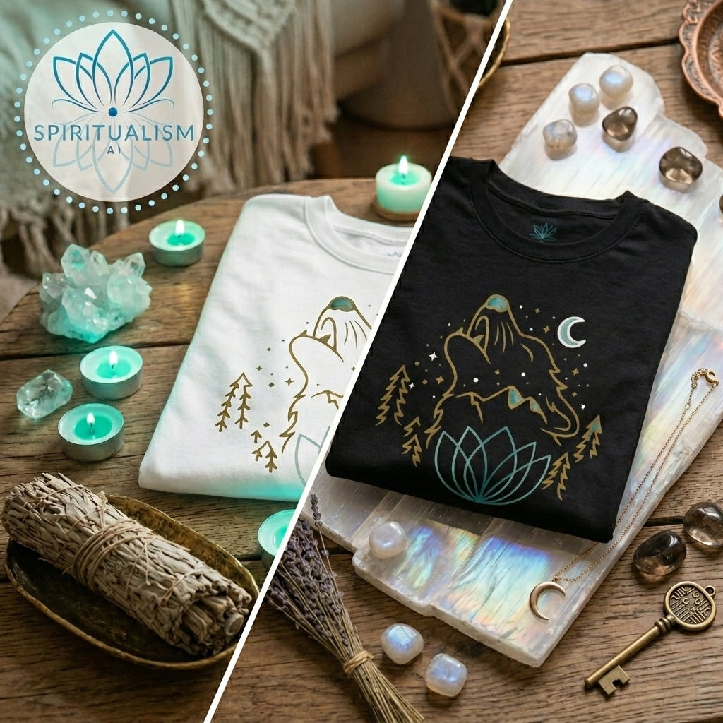 Celestial Wolf Crewneck | Moon Wolf Graphic Pullover | Spiritualism AI