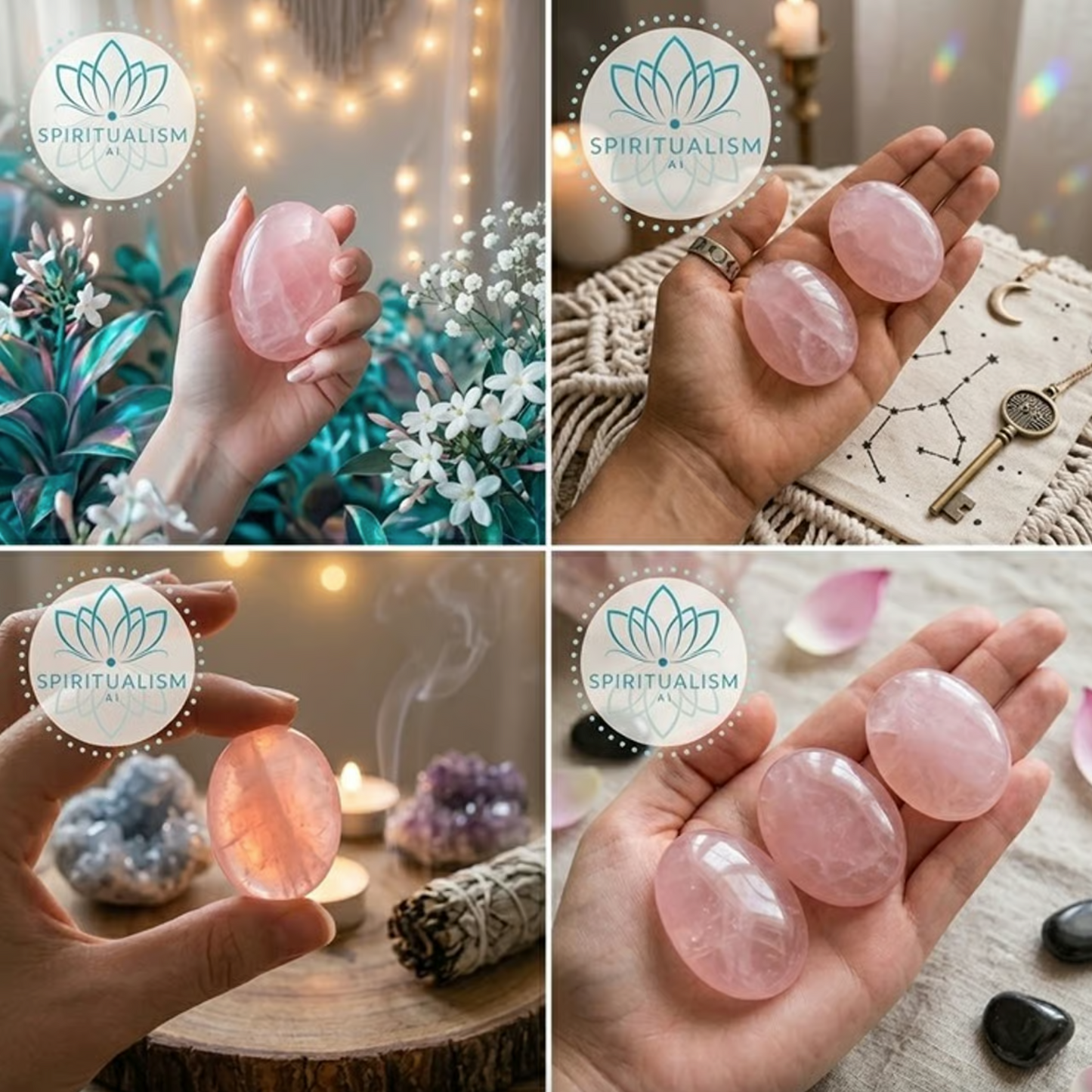 Rose Quartz Pebble Palm Stone | Love Crystal | Heart Chakra Stone | Stardust Market