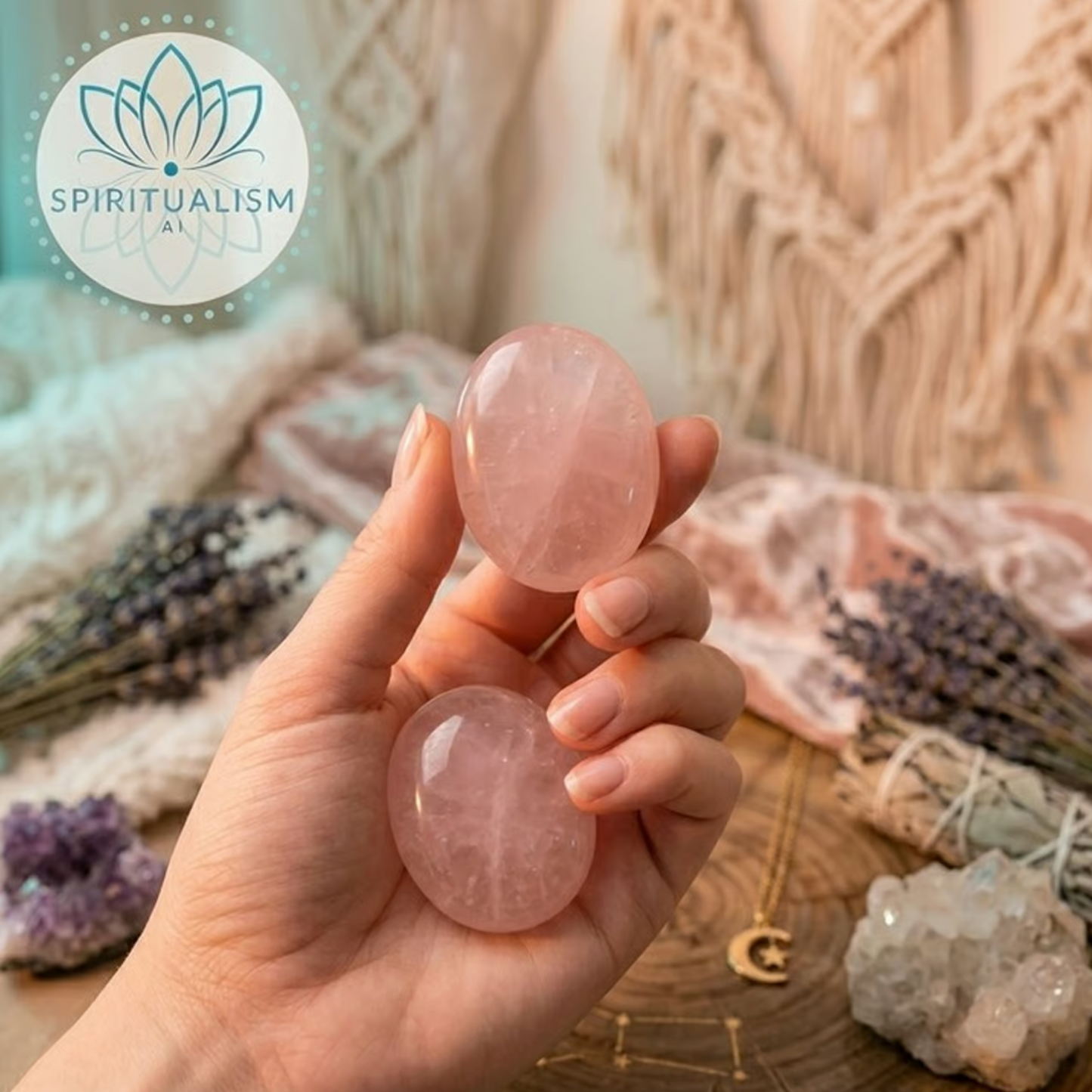 Rose Quartz Pebble Palm Stone | Love Crystal | Heart Chakra Stone | Stardust Market