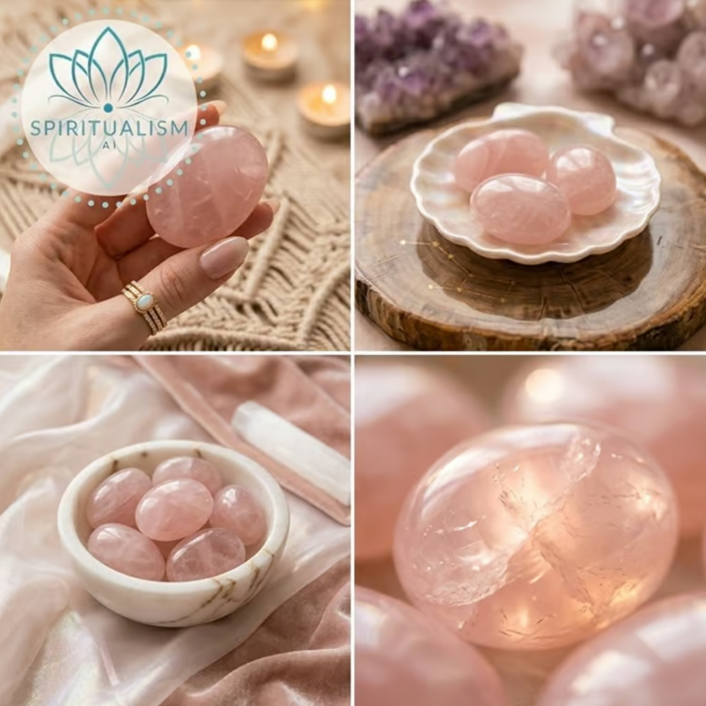 Rose Quartz Pebble Palm Stone | Love Crystal | Heart Chakra Stone | Stardust Market