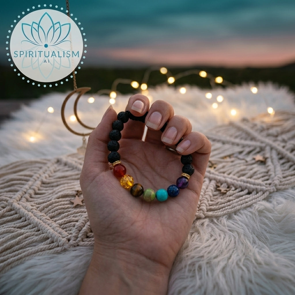 7 Chakra Crystal Bracelet | Natural Stone Lava Rock Bracelet | Spiritual Gift | Stardust Market