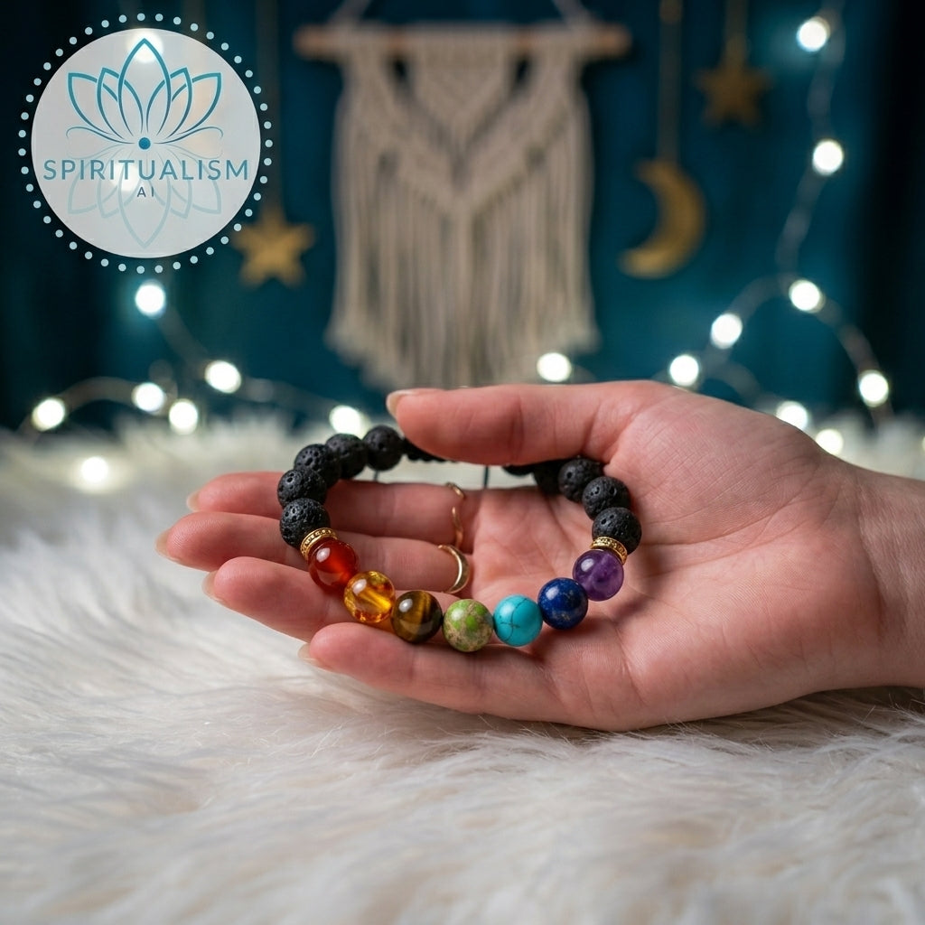7 Chakra Crystal Bracelet | Natural Stone Lava Rock Bracelet | Spiritual Gift | Stardust Market