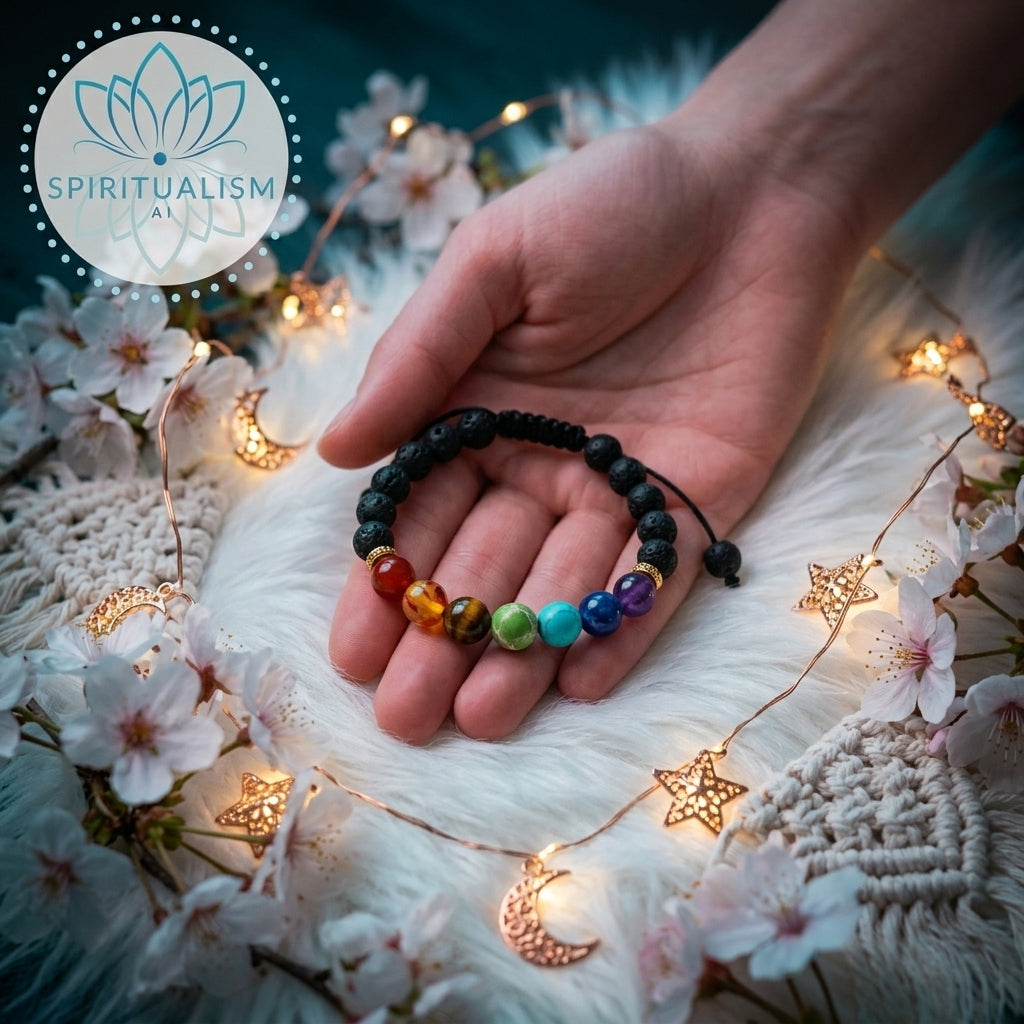 7 Chakra Crystal Bracelet | Natural Stone Lava Rock Bracelet | Spiritual Gift | Stardust Market