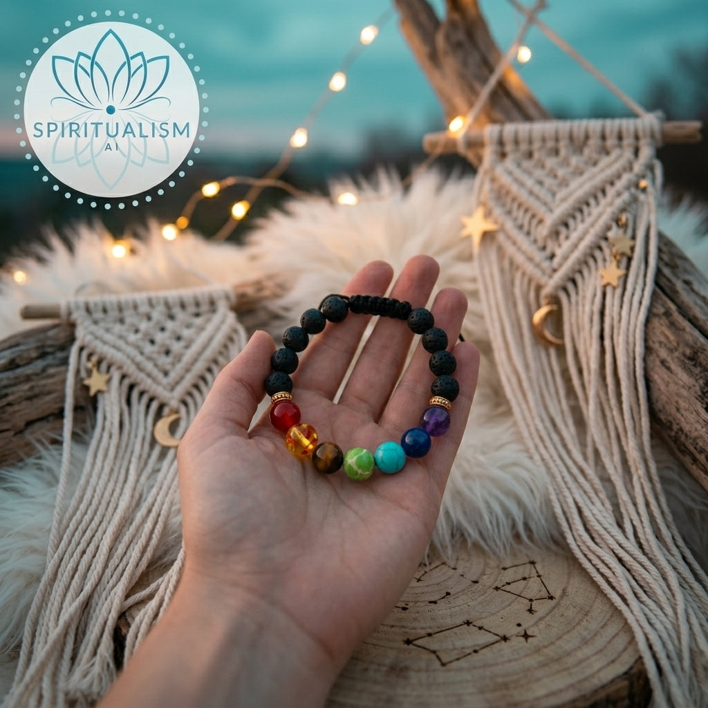 7 Chakra Crystal Bracelet | Natural Stone Lava Rock Bracelet | Spiritual Gift | Stardust Market