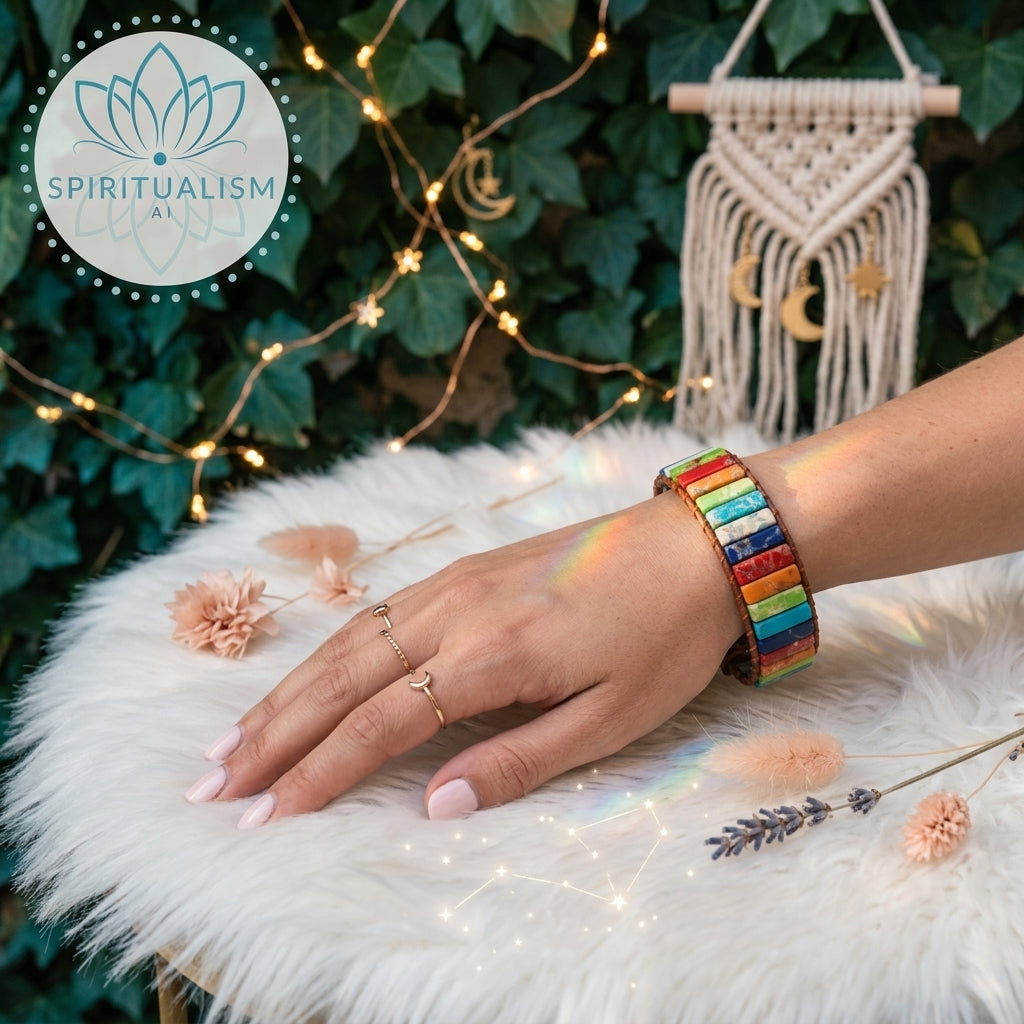 7 Chakra Imperial Jasper Bracelet | Natural Stone Leather Wrap | Spiritual Gift | Stardust Market