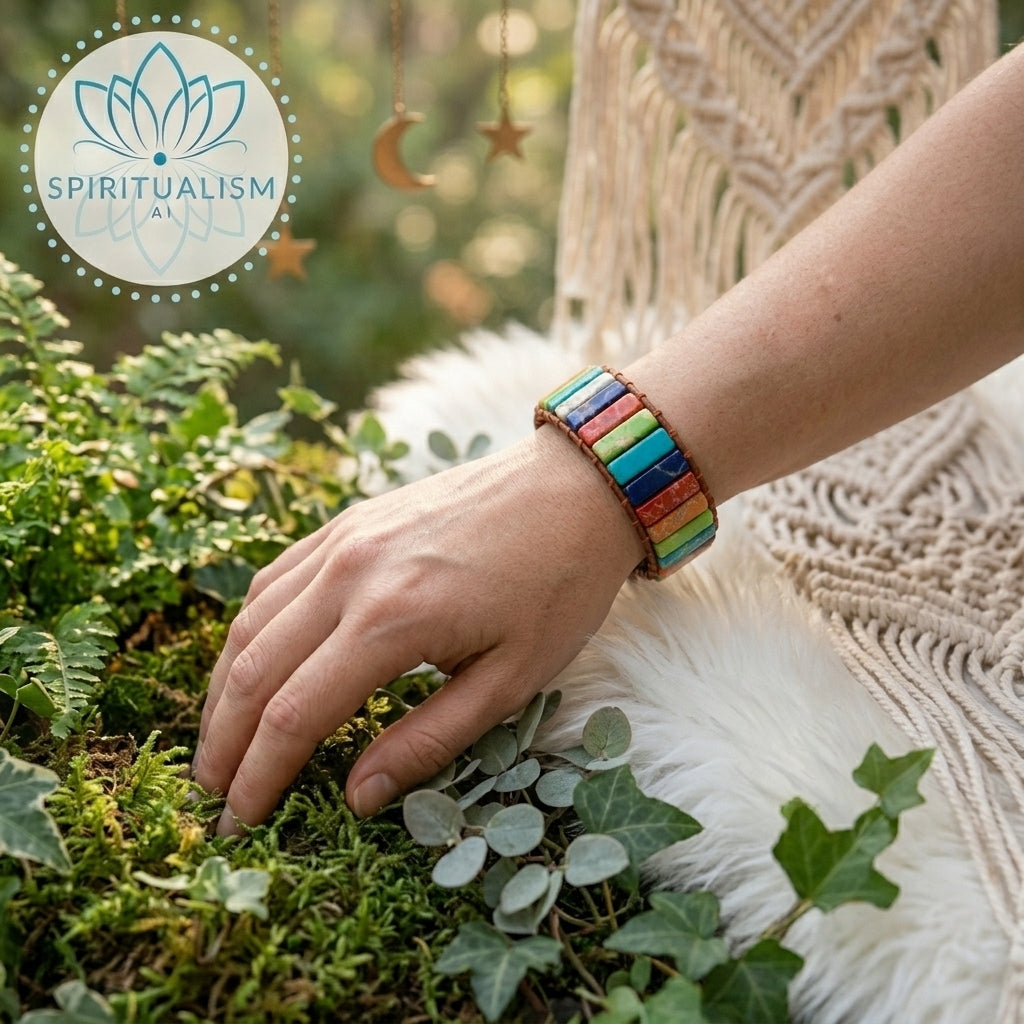 7 Chakra Imperial Jasper Bracelet | Natural Stone Leather Wrap | Spiritual Gift | Stardust Market