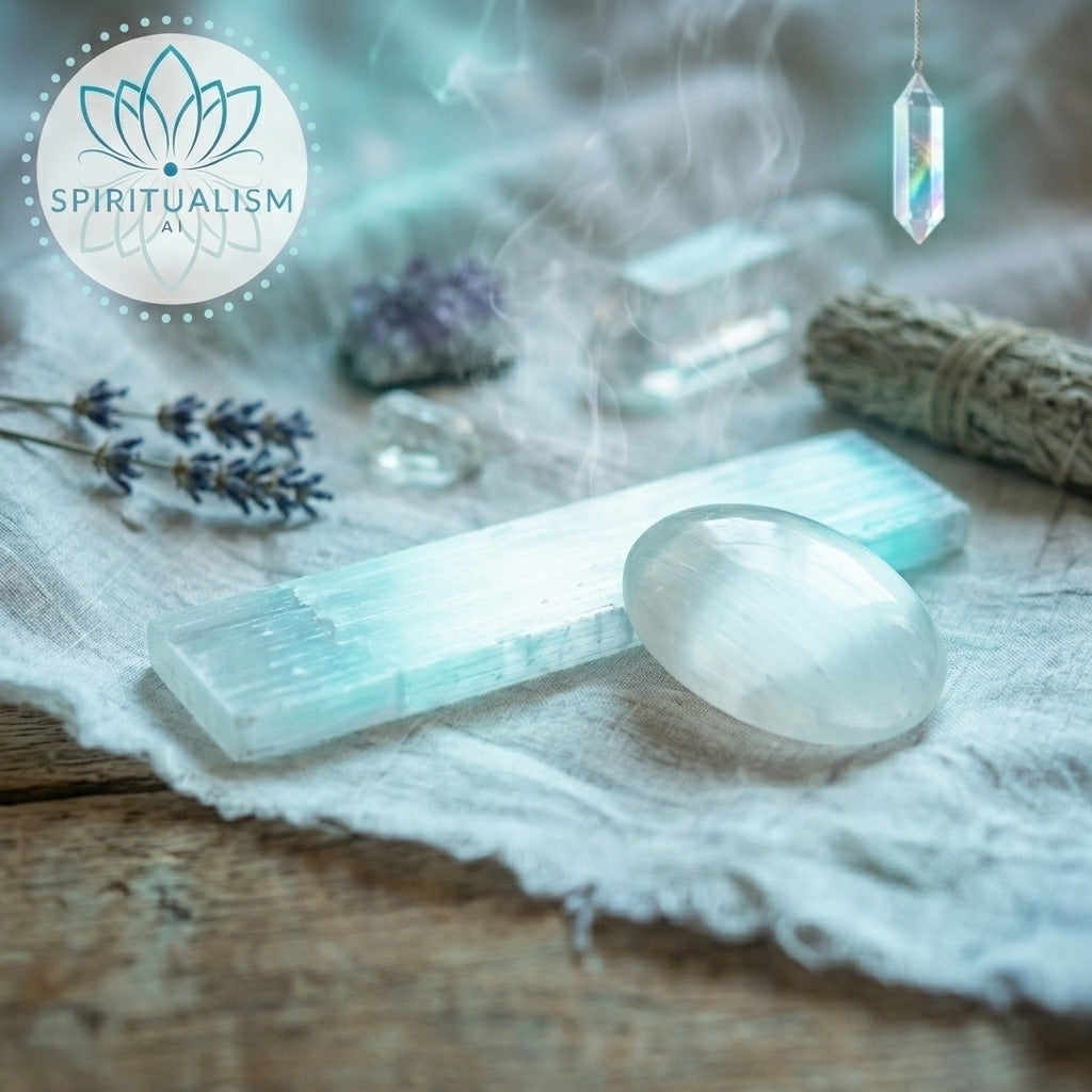 Selenite Bundle | Palm Stone + Slab | Crystal Cleansing Set | Stardust Market