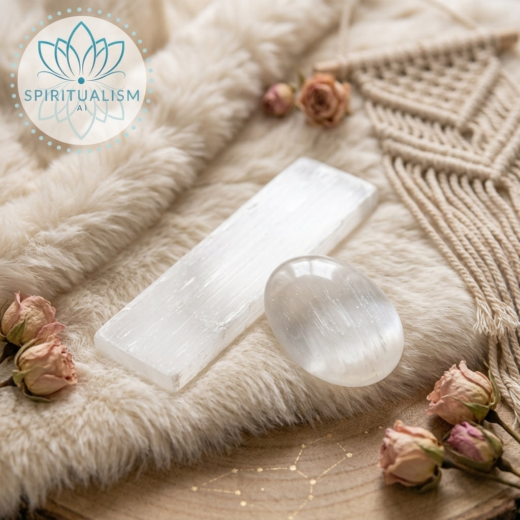Selenite Bundle | Palm Stone + Slab | Crystal Cleansing Set | Stardust Market