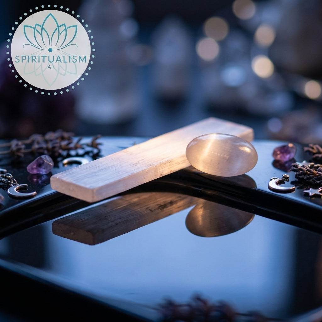 Selenite Bundle | Palm Stone + Slab | Crystal Cleansing Set | Stardust Market