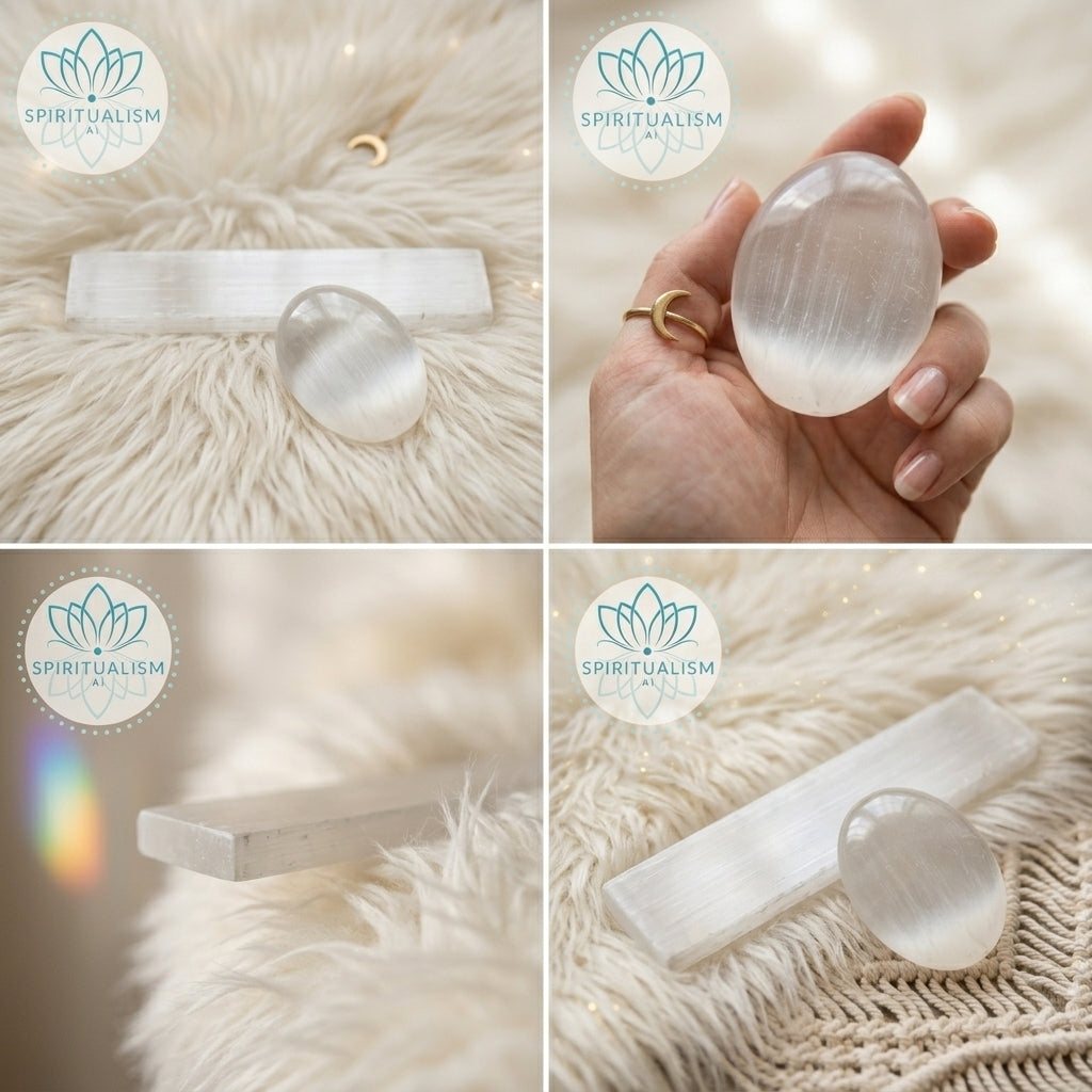 Selenite Bundle | Palm Stone + Slab | Crystal Cleansing Set | Stardust Market