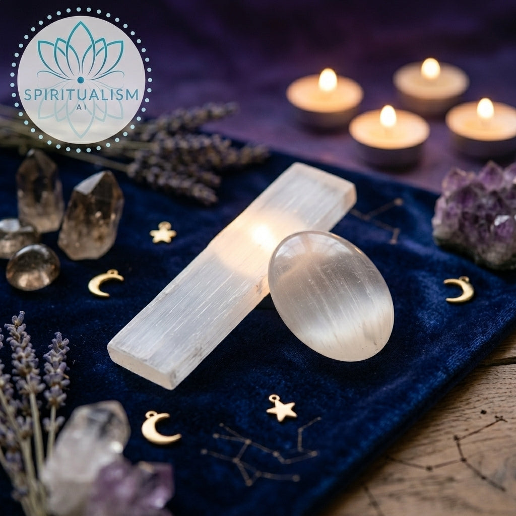 Selenite Bundle | Palm Stone + Slab | Crystal Cleansing Set | Stardust Market
