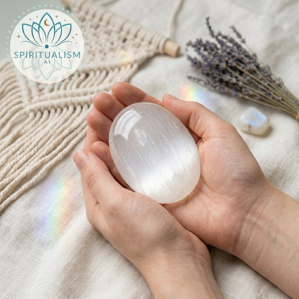 Selenite Palm Stone | Cleansing Crystal | Worry Stone | Stardust Market