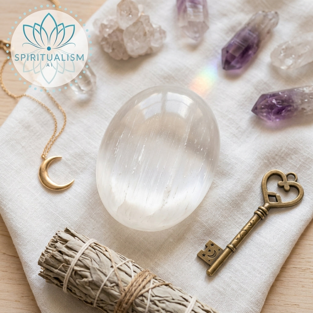 Selenite Palm Stone | Cleansing Crystal | Worry Stone | Stardust Market